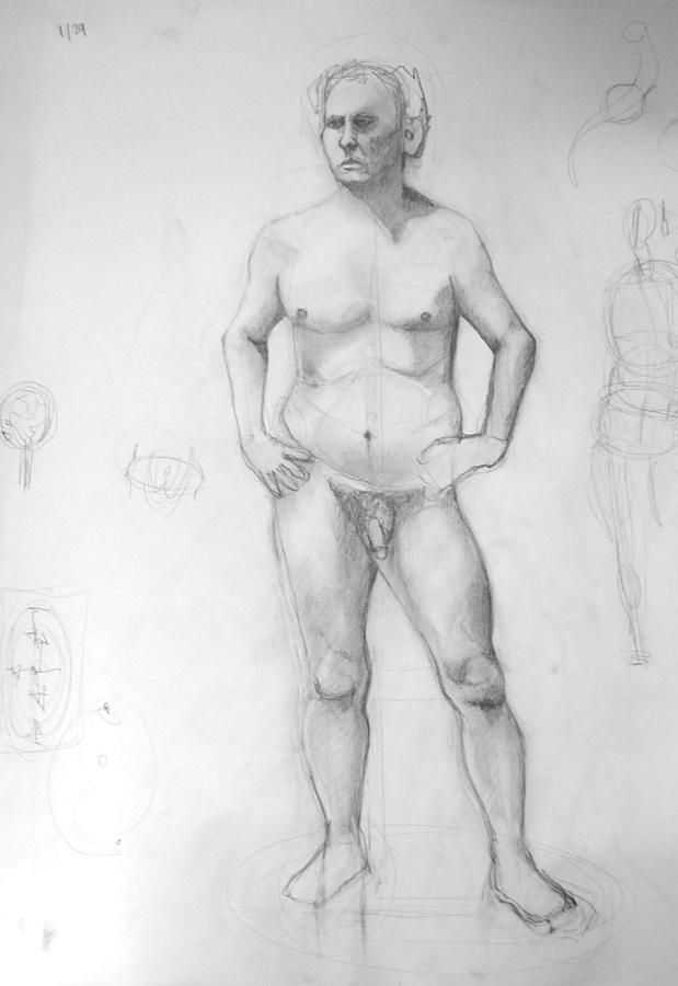 619x900 male figure drawing male figure study drawing britt kuechenmeister - Male Figure Drawing