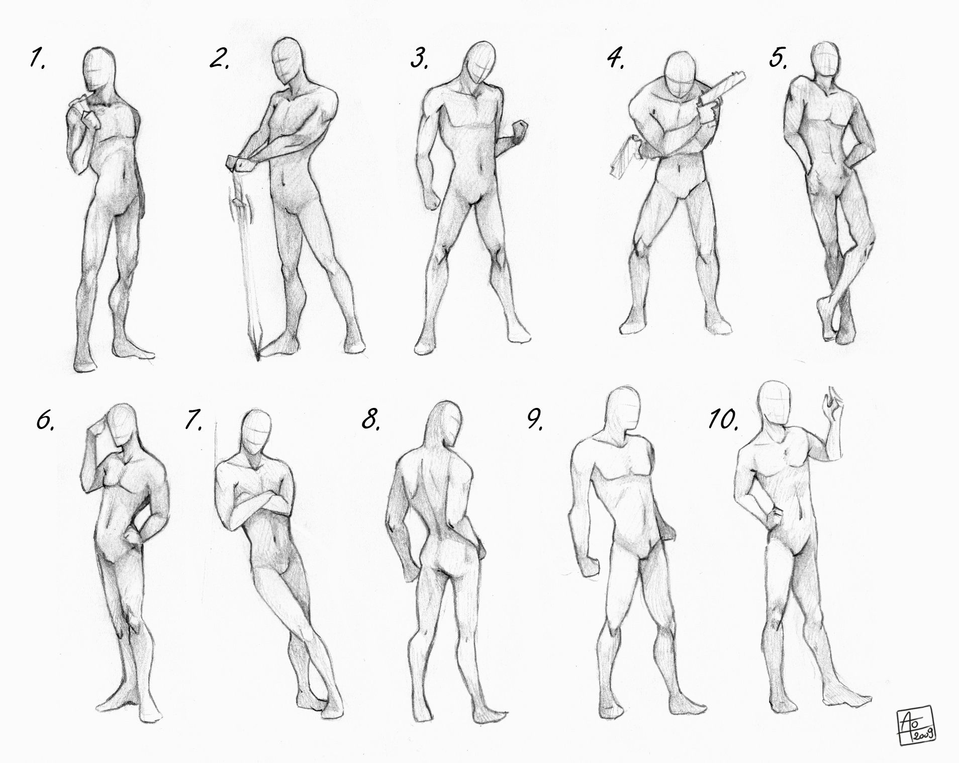 Male Figure Drawing Poses At Paintingvalley Com Explore