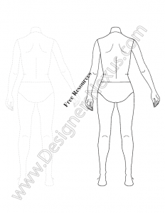 232x300 Free Figure Templates For Technical Flat Drawing - Male Figure Drawing Templates