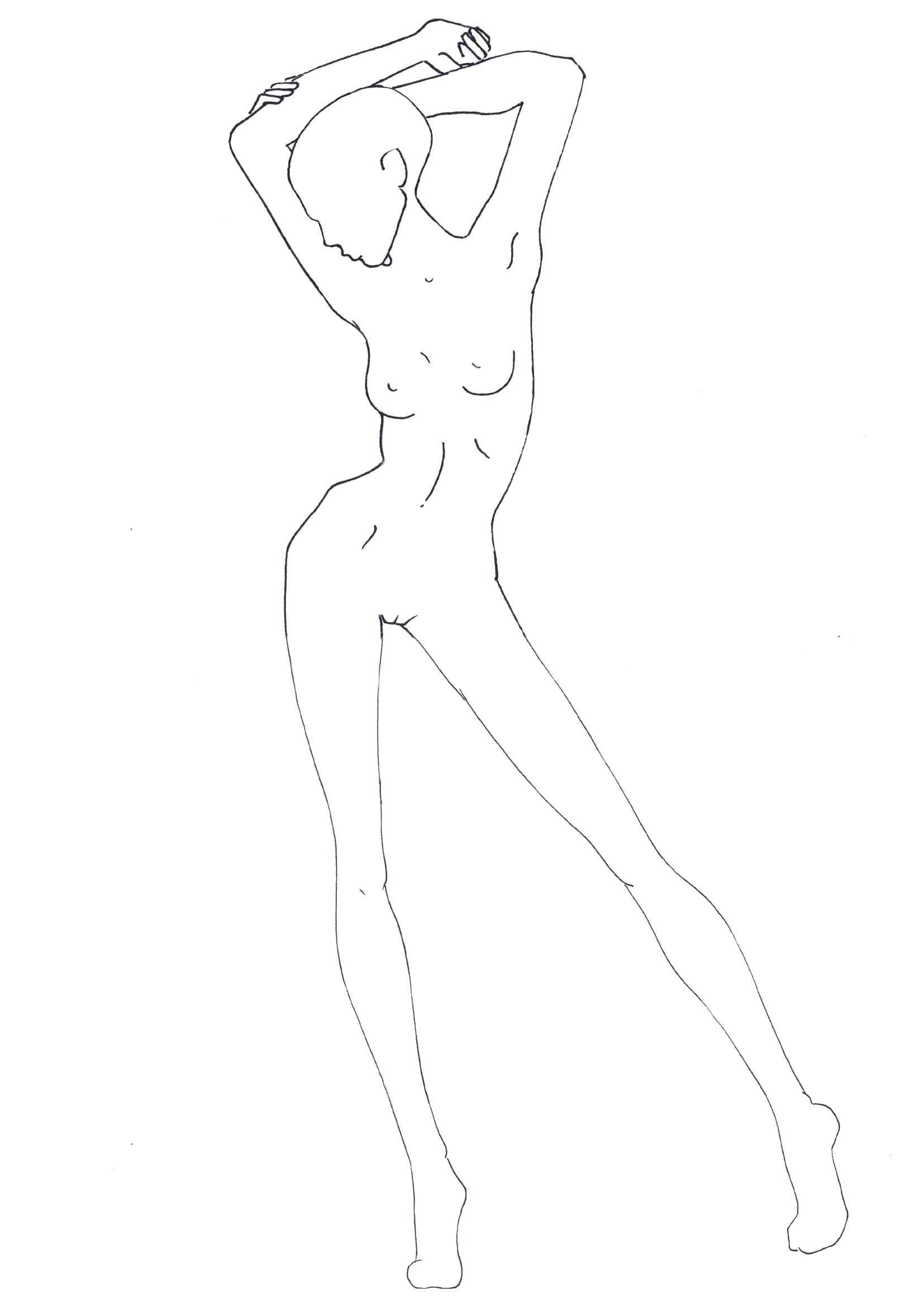 1654x2339 Human Drawing Template - Male Figure Drawing Templates