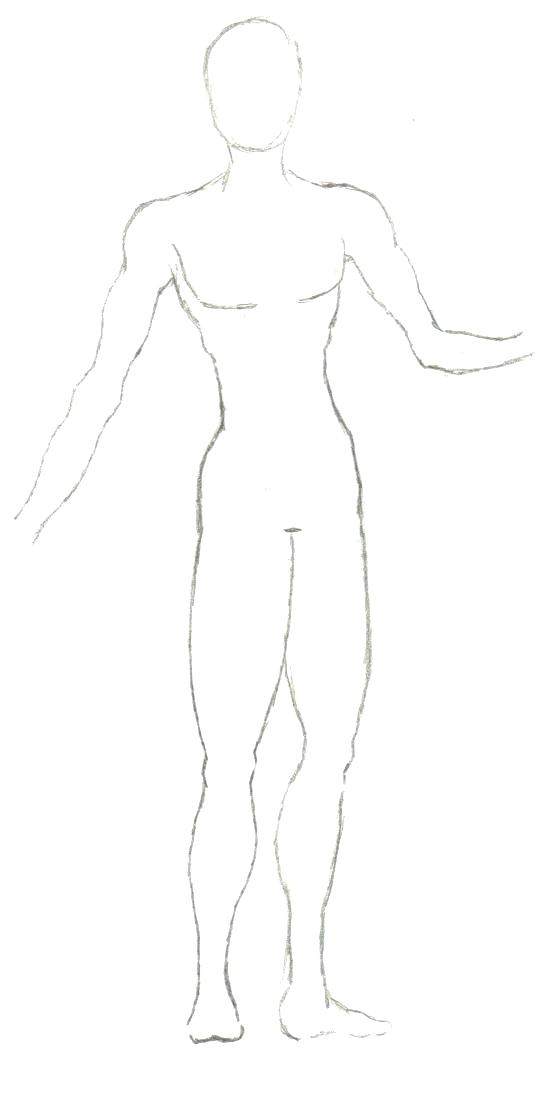 555x1117 Fashion Model Sketch Template Male Blank Templates Drawn Human - Male Figure Outline Drawing