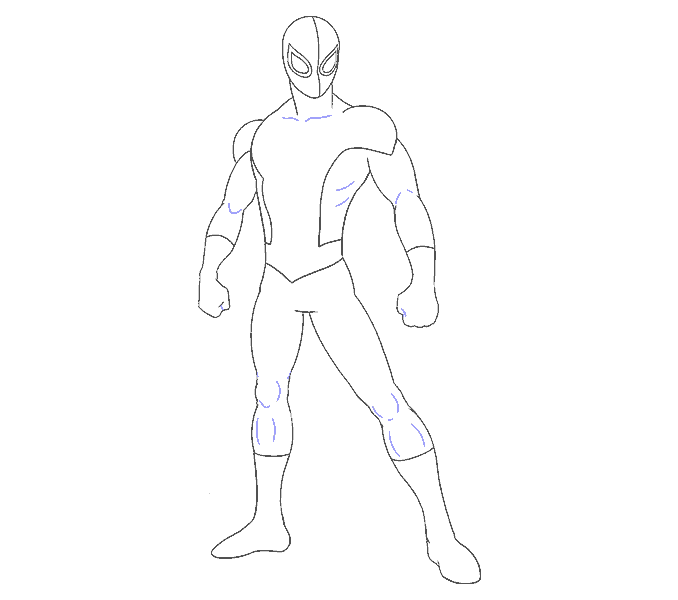 678x600 How To Draw Spiderman Easy Drawing Guides - Male Figure Outline Drawing