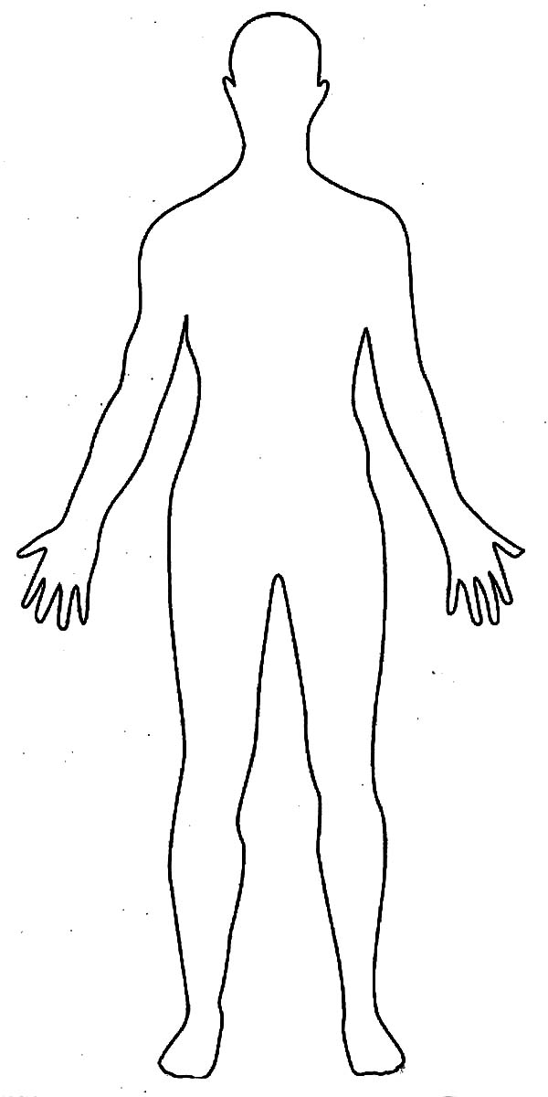 600x1200 Outline Sketch Of Human Body - Male Figure Outline Drawing