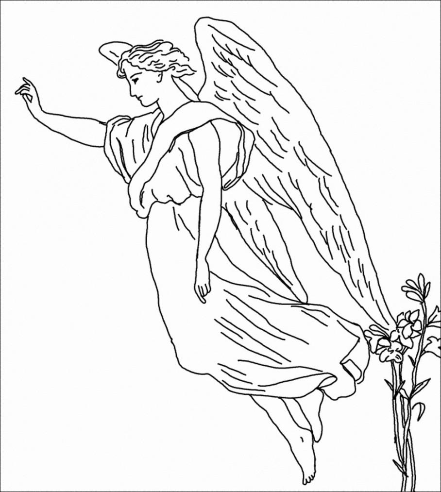 908x1013 Guardian Angel Coloring Pages Amazing Male - Male Guardian Angel Drawing