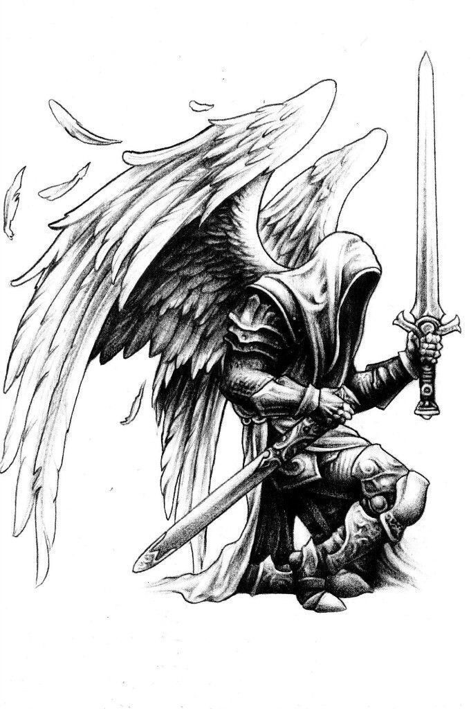 681x1024 Resultado De Imagem Para Desenho Guerreiro Tattoo Ideas - Male Guardian Angel Drawing