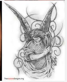 236x287 Best Tattoos For Guys Dream Catcher And Roses Images Angels - Male Guardian Angel Drawing