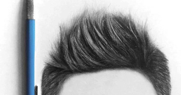 600x314 Drawing Realistic Male Hair - Male Hair Drawing