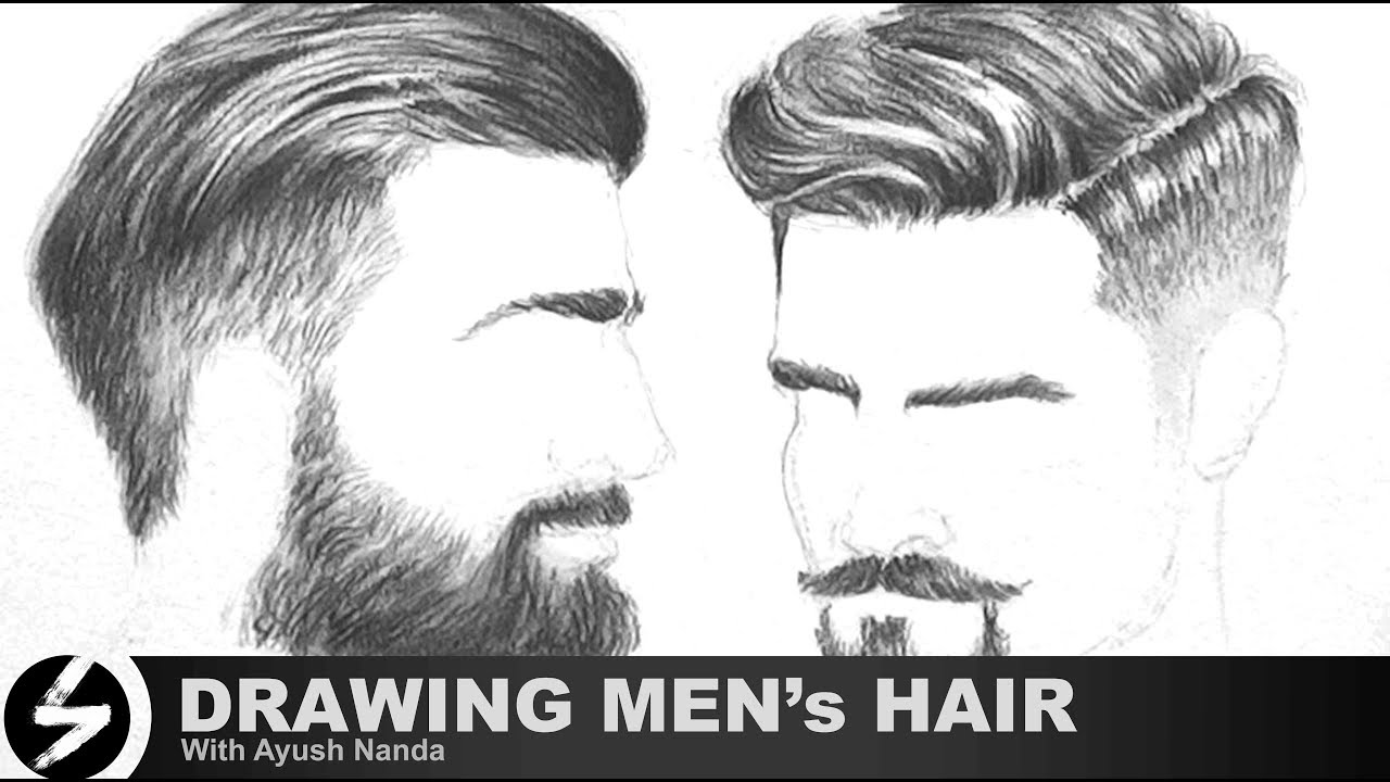 1280x720 Drawing Men's Hair - Male Hair Drawing