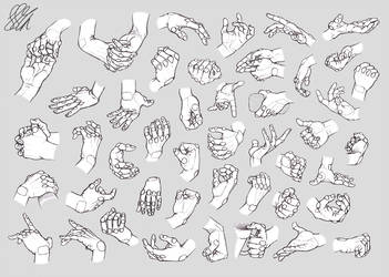 351x250 Drawing - Male Hand Drawing