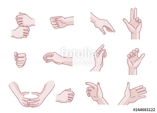 500x360 male hand set of hands men's in different gestures emotions palm - Male Hand Drawing