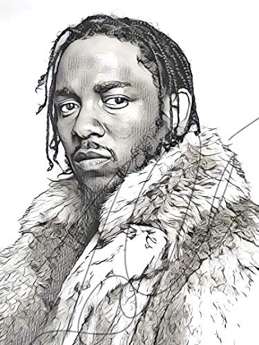 375x500 Kendrick Lamar Sketch Drawing Print Poster Hand Drawn - Male Hand Drawing