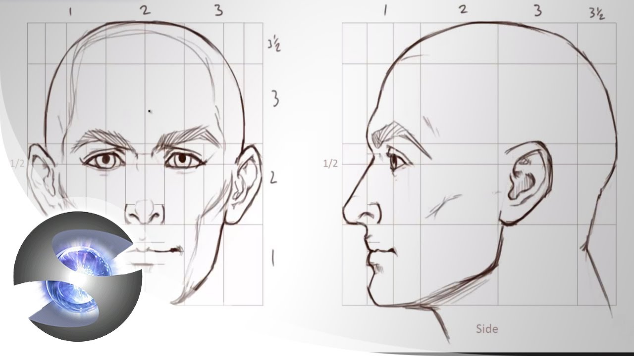 1280x720 How To Draw - Male Head Drawing