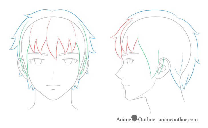728x450 How To Draw Anime And Manga Male Head And Face - Male Head Drawing