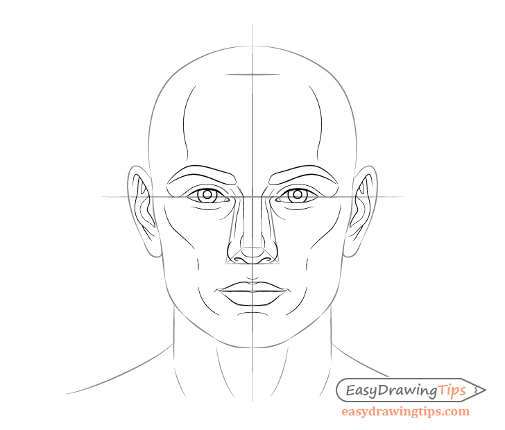 728x620 How To Draw A Male Face Step - Male Head Drawing
