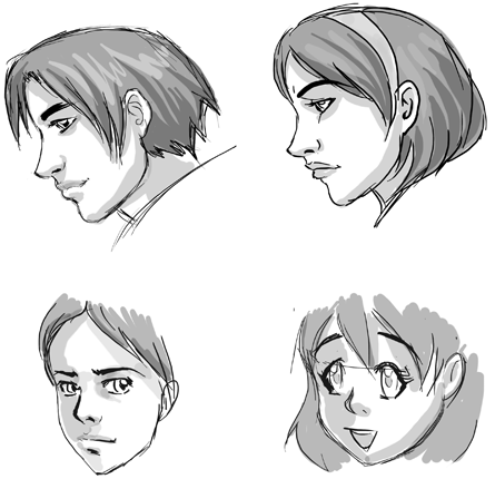 445x430 Difference Between Drawing Male And Female Anime Manga Heads - Male Head Drawing