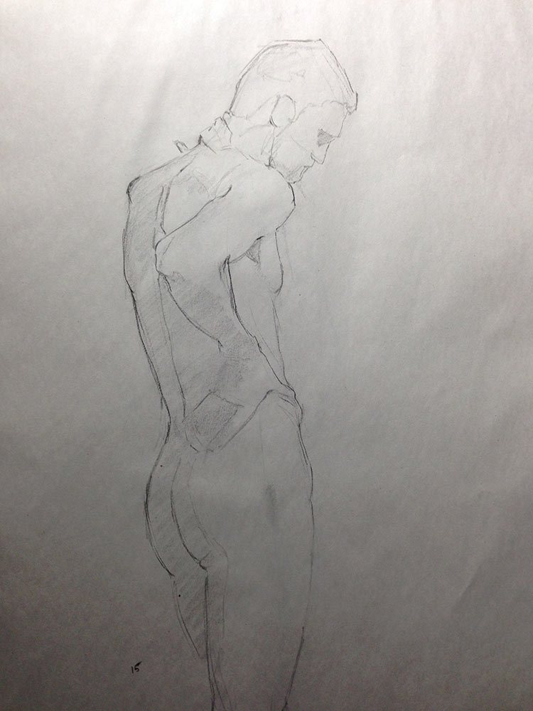 750x1000 Life Drawing Male Model Chris Beaven - Male Life Drawing