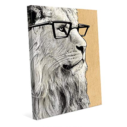 425x425 Yellow Stripes Hipster Lion Line Drawing Of Male Lion - Male Lion Drawing