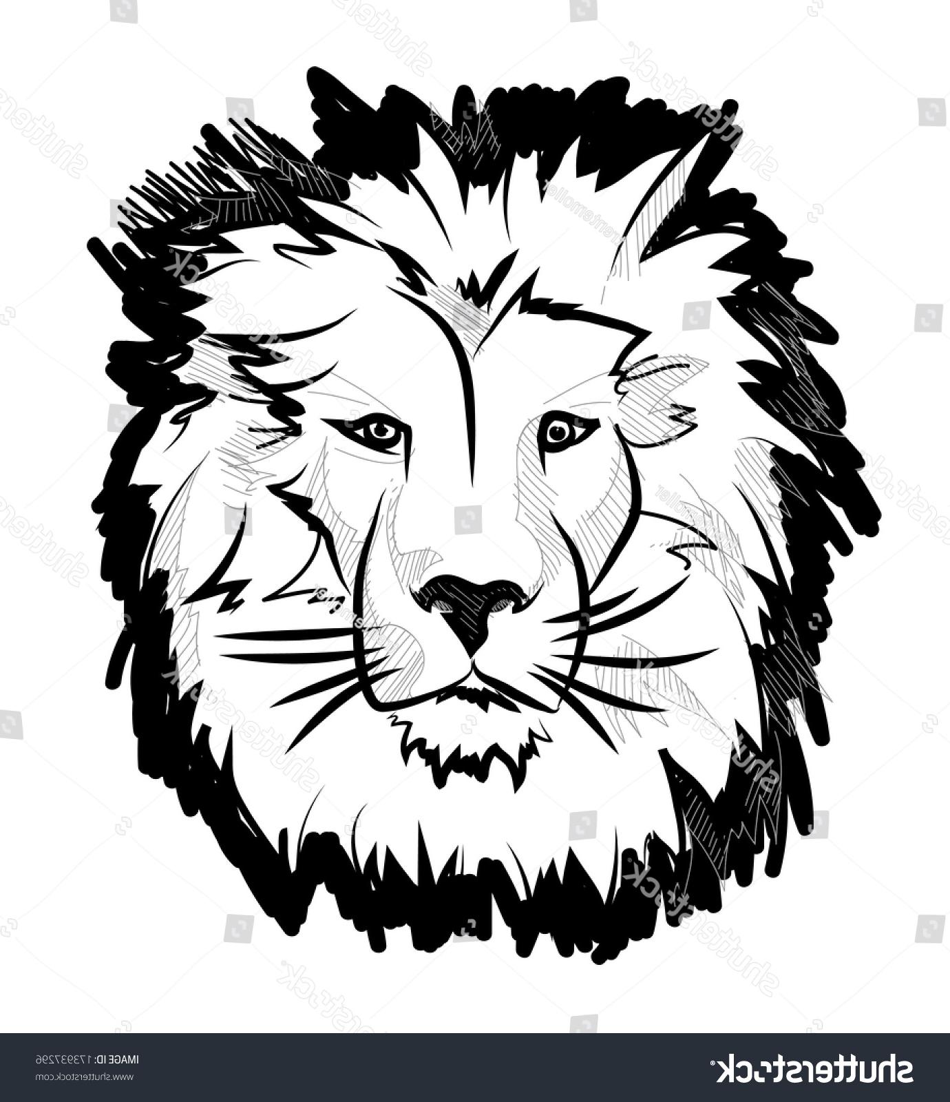 1380x1600 Top Stock Vector Sketch Style Drawing Of Male Lion Face Photos - Male Lion Drawing