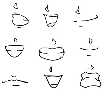 352x299 How To Draw Anime Lips Mouths With Manga Drawing Tutorials - Male Lips Drawing