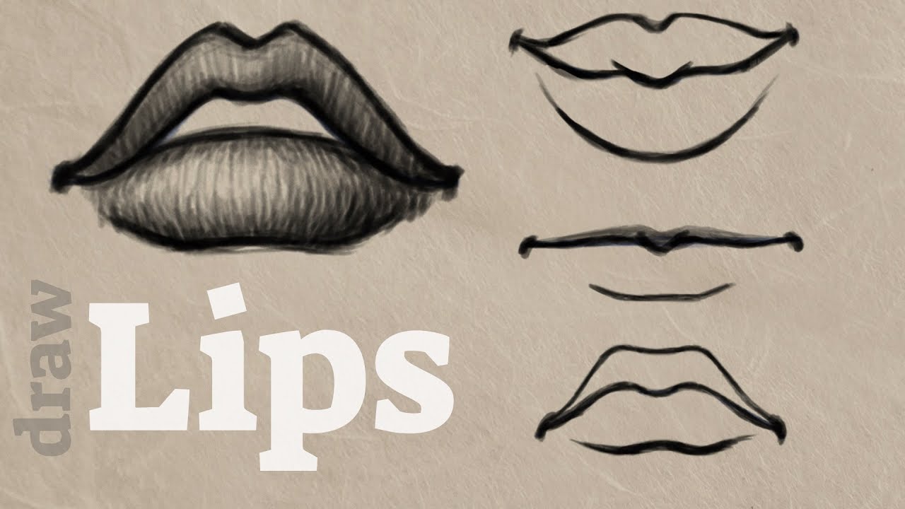 1280x720 How To Draw Lips Male + Female - Male Lips Drawing