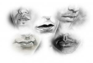 302x203 how to draw realistic lips, sketch lips, step - Male Lips Drawing