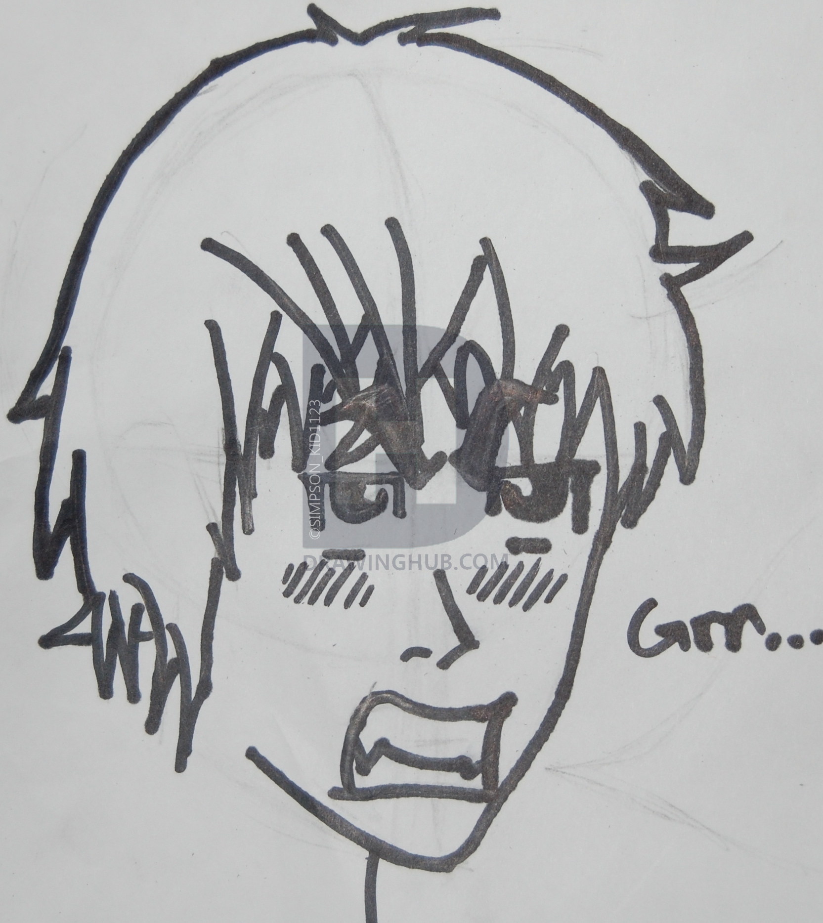 1665x1868 How To Draw A Male Manga Face, Step - Male Manga Drawing