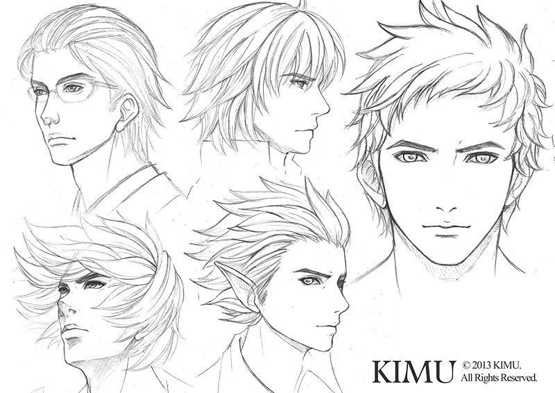 800x566 Male Face Practice - Male Manga Drawing