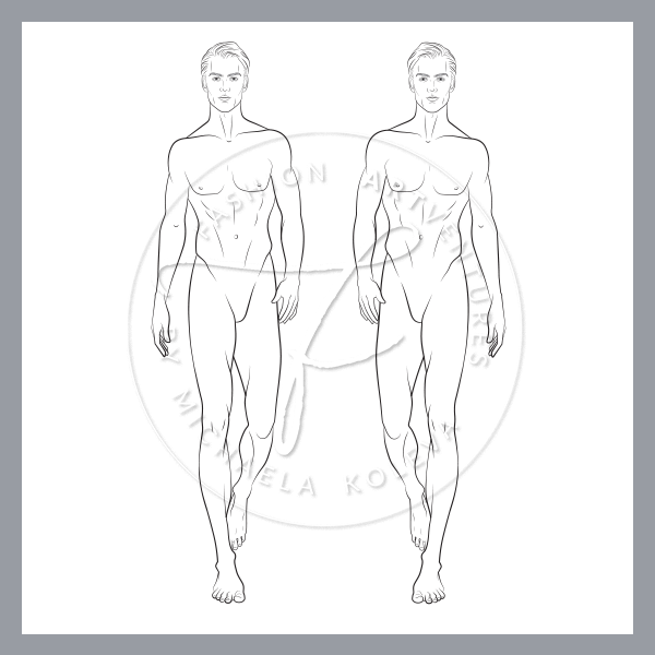 600x600 male catwalk model fashion croqui fashion artventures - Male Model Drawing