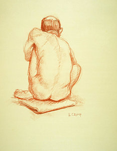 233x300 Sitting Male Model Drawing - Male Model Drawing