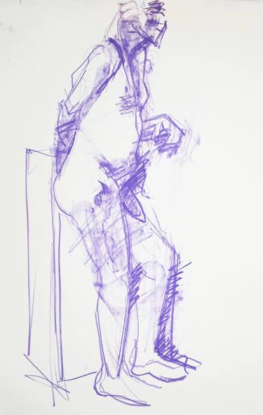375x591 Sketch Of A Standing Male Model Drawing - Male Model Drawing