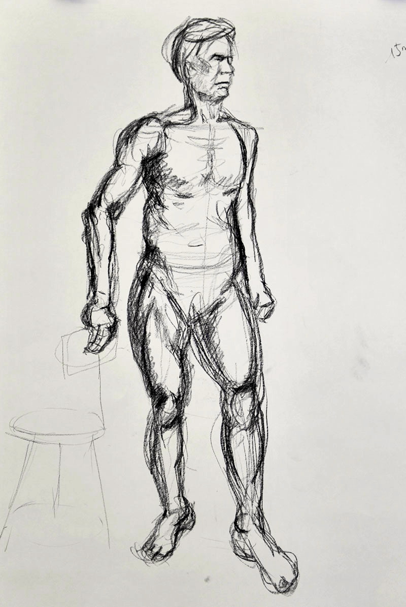 800x1194 Fast Figure Drawing Bai - Male Model Drawing