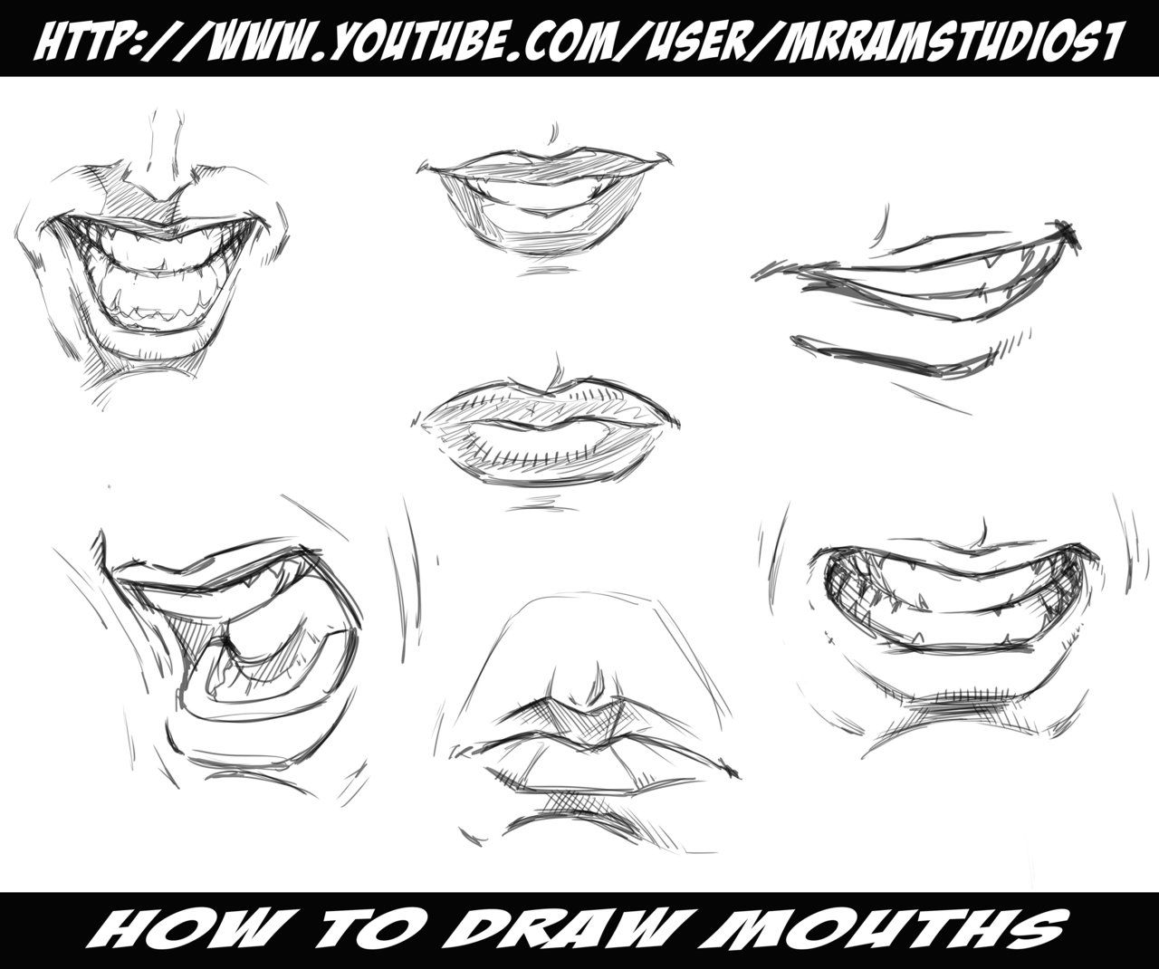 1280x1070 How To Draw Mouths Various Poses - Male Mouth Drawing