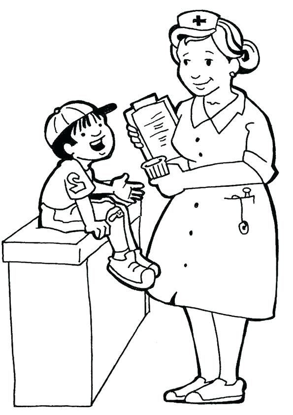 595x842 male nurse coloring pages print image community helpers bestlink - Male Nurse Drawing