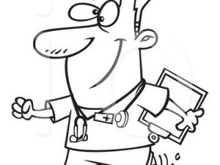 320x240 Male Nurse Coloring - Male Nurse Drawing