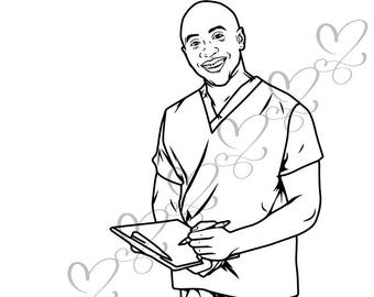 340x270 Male Nurse Etsy - Male Nurse Drawing