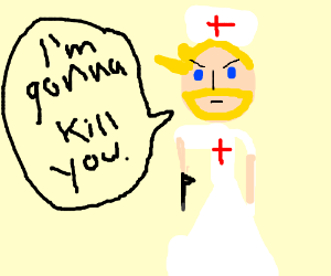 300x250 blonde male nurse with a beard holds a gun au drawing - Male Nurse Drawing