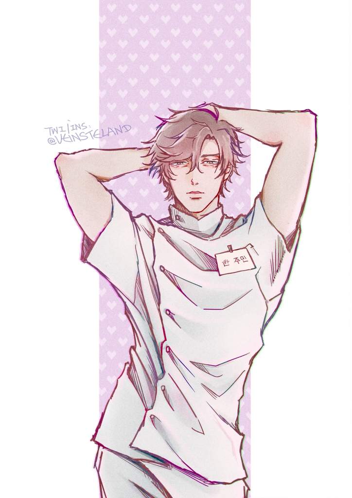 724x1024 male nurse au mystic messenger amino - Male Nurse Drawing