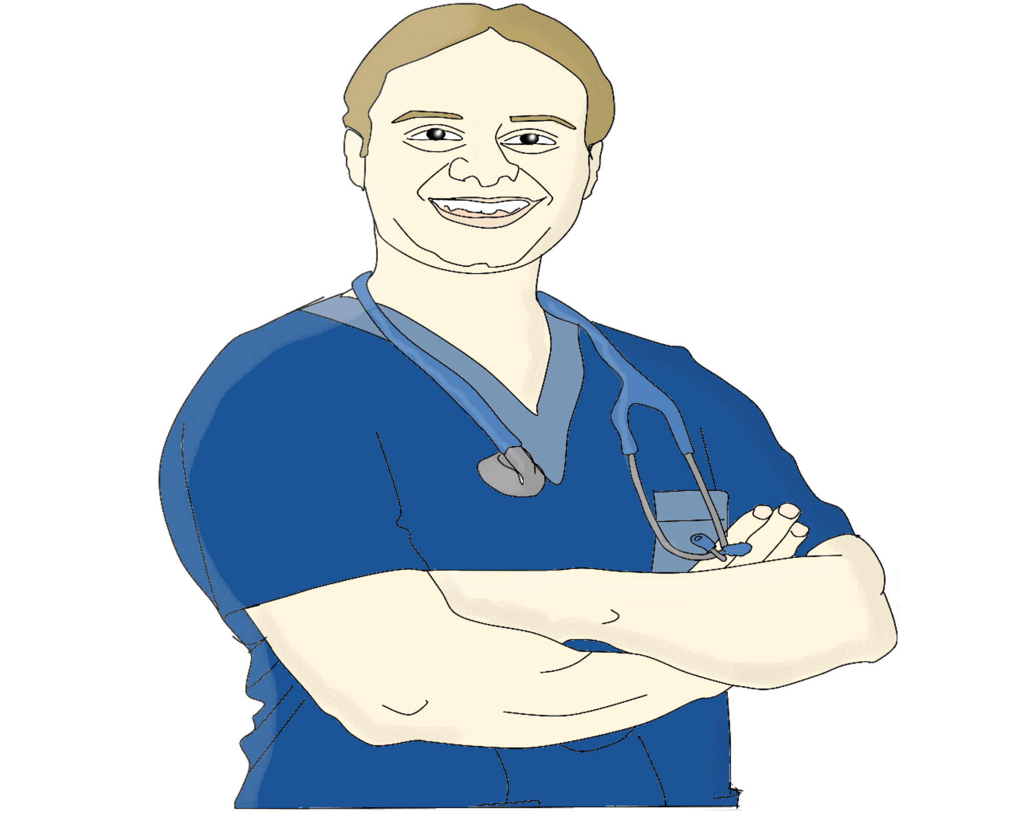 2000x1600 Drawing Of A Professional Male Nurse Free Image - Male Nurse Drawing