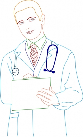 284x468 Male Doctor Icon Colored Outline Drawing Vectors Stock In Format - Male Outline Drawing