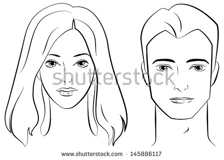 450x322 How To Draw A Woman's Face - Male Outline For Drawing