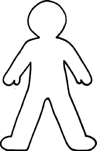 321x500 Blank Human Template Male Body Outline Drawing Of The Face - Male Outline For Drawing