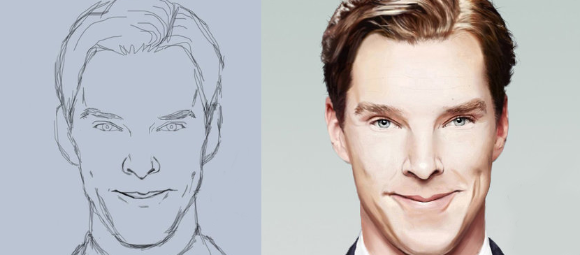 830x365 Making A Realistic Male Portrait - Male Portrait Drawing