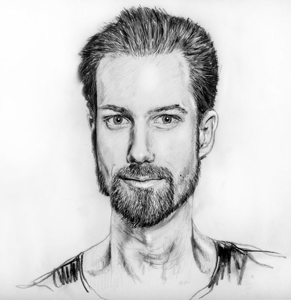600x618 Male Portrait Drawings On Behance - Male Portrait Drawing