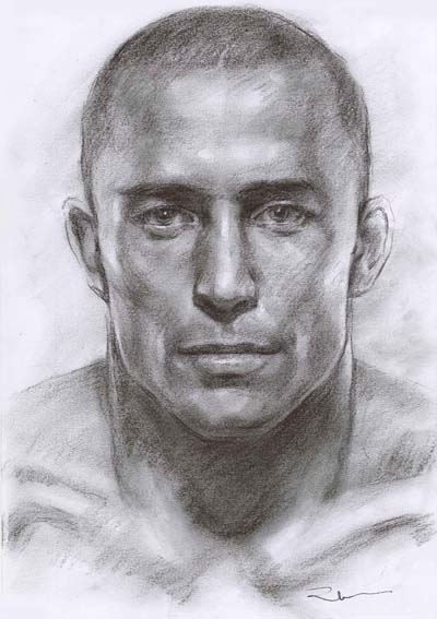 400x567 Black And White Portraits Drawings - Male Portrait Drawing