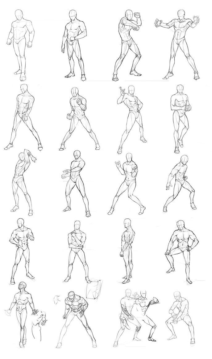 687x1162 Male Poses Chart - Male Poses Drawing