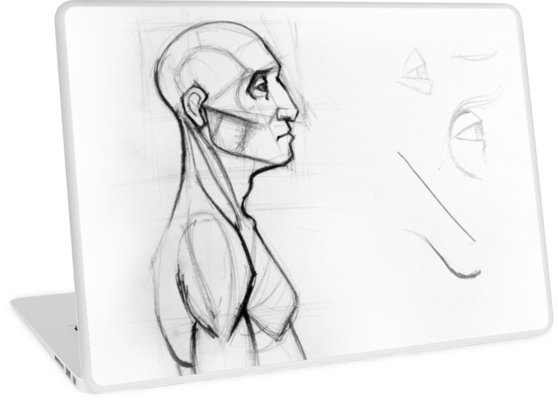 558x400 Outline Drawing Sketch Of Side Profile Of A Human Male Head - Male Profile Drawing