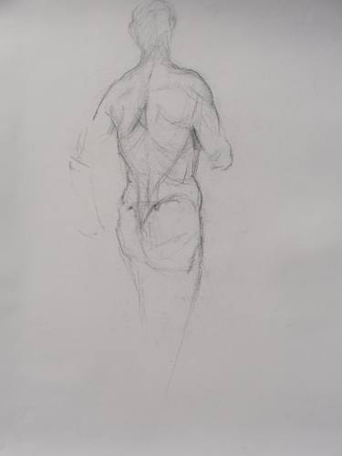 375x500 Study Of Male Torso In Motion Drawing - Male Torso Drawing