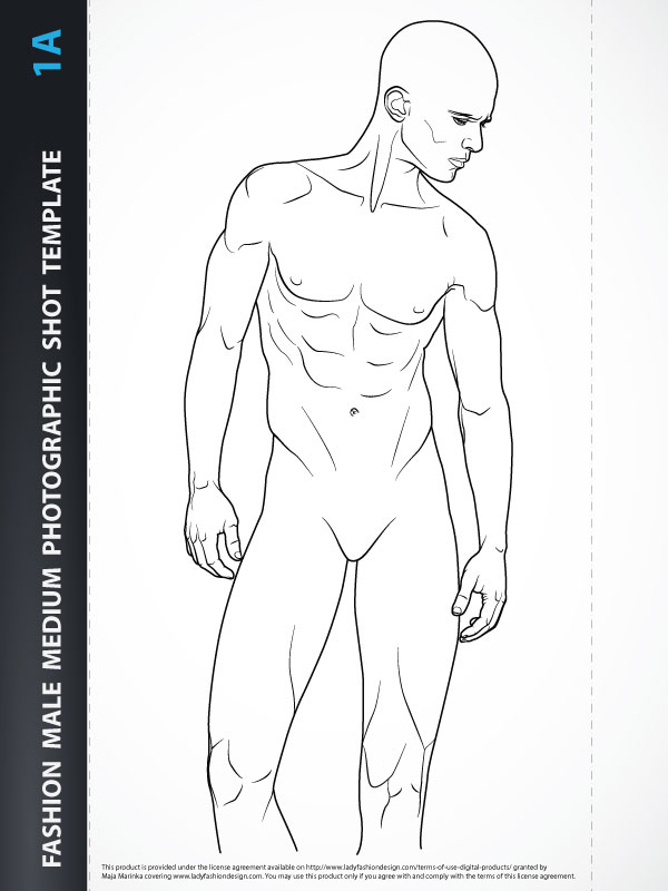 600x800 Male Fashion Figure - Male Upper Body Drawing