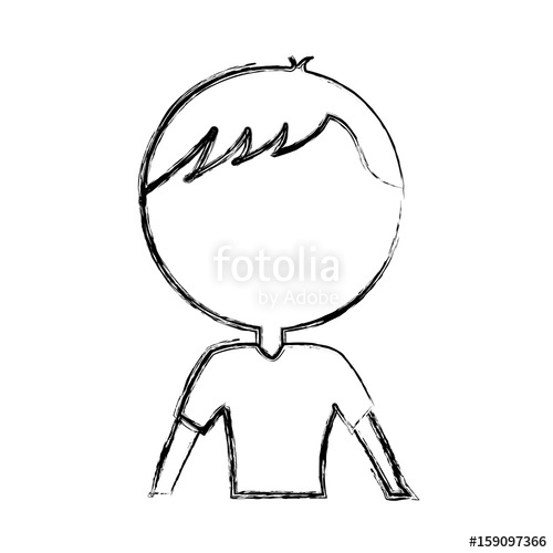 500x500 Sketch Draw Upper Body Man Cartoon Vector Graphic Design Stock - Male Upper Body Drawing