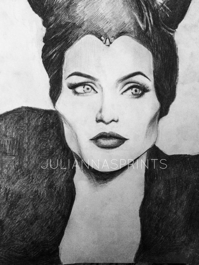 794x1059 Print Maleficent Drawing Disney Art Disney Poster Angelina Etsy - Maleficent Drawing